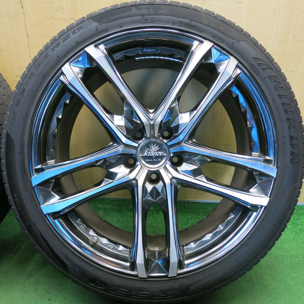 バリ溝！24年！9分◎Kranze Scintill 168 EVO 245/45R20 ウインラン R330 クレンツェ シンティル 20インチ PCD114.3/5H◎6090609HAノ