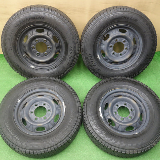 バリ溝！24年！9.5分以上★日産 キャラバン 純正 スチール 195/80R15 107/105R スタッドレス ミシュラン AGILIS X-ICE 15インチ PCD139.7/6H★6041102KTス