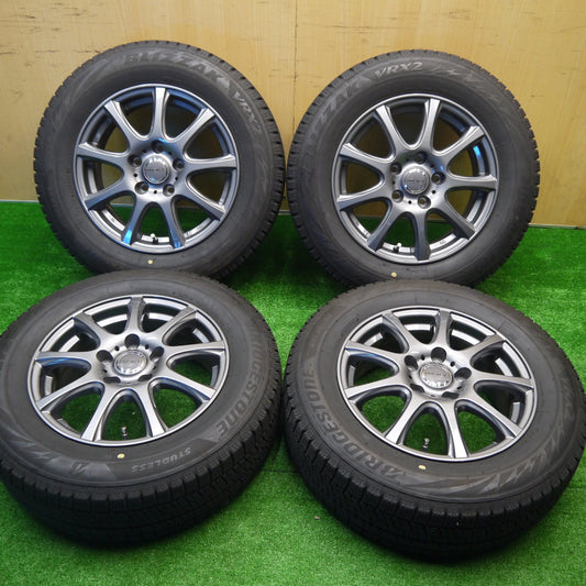 バリ溝！22年！キレイ！9分★スタッドレス 195/65R15 ブリヂストン ブリザック VRX2 DUFACT デュファクト 15インチ PCD114.3/5H★5101002Hス