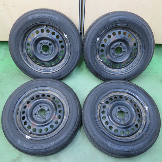 バリ溝！24年！8.5分★日産 キューブ 純正 スチール 175/65R15 ヨコハマ ブルーアース AE01F 15インチ PCD100/4H★6041510イノ