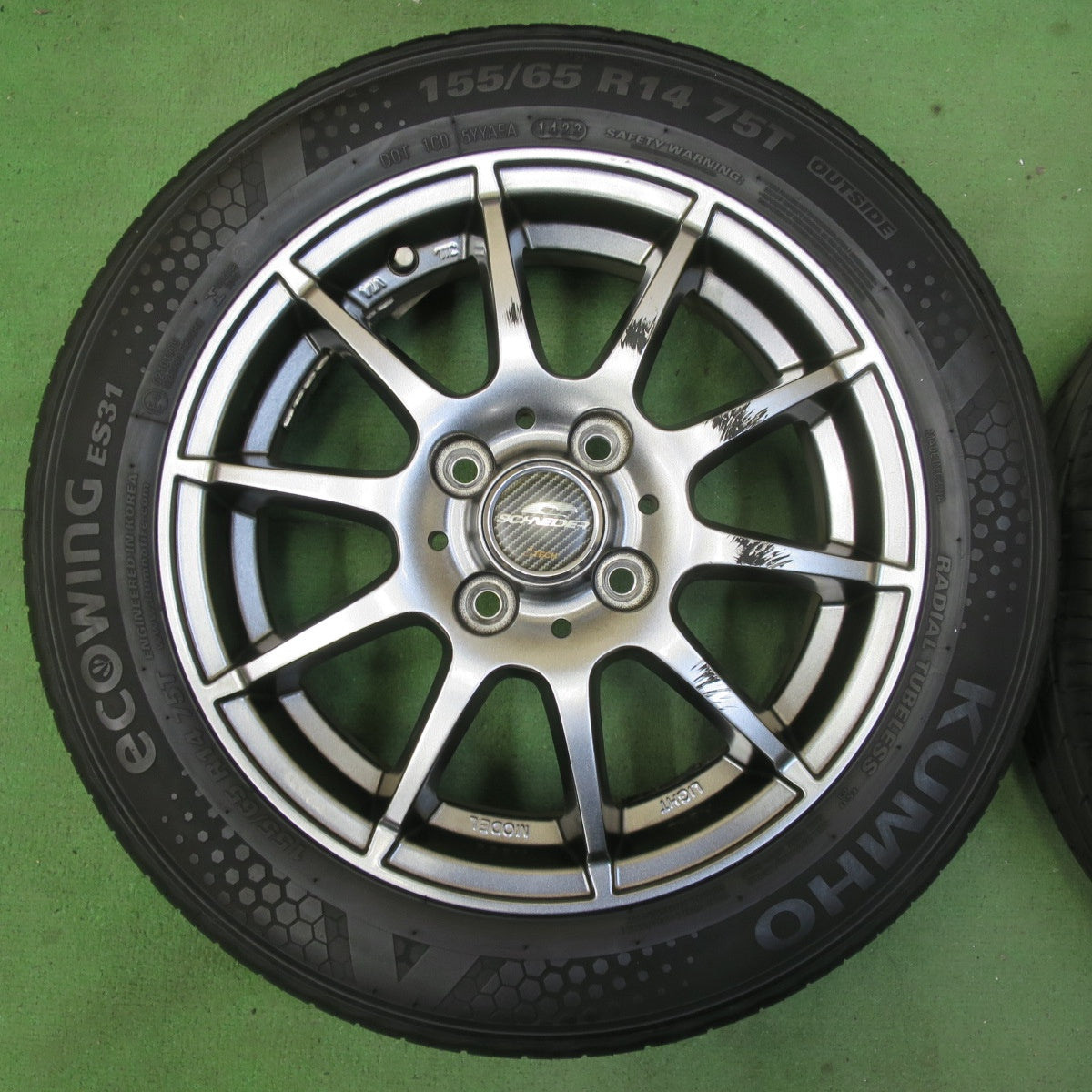 キレイ！23年★155/65R14 クムホ ECOWING ES31 SCHNEIDER シュナイダー 14インチ PCD100/4H★5070703イノ