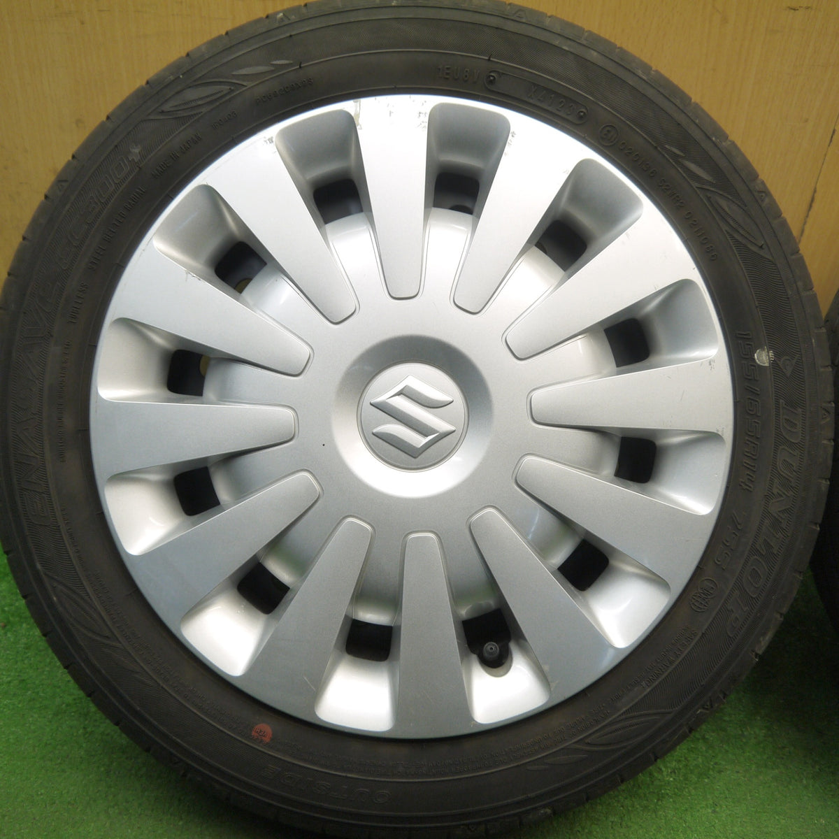 バリ溝！23年！8.5分◎スズキ ワゴンR スマイル 純正 スチール 155/65R14 ダンロップ エナセーブ EC300+ 14インチ PCD100/4H◎6092803Hノ