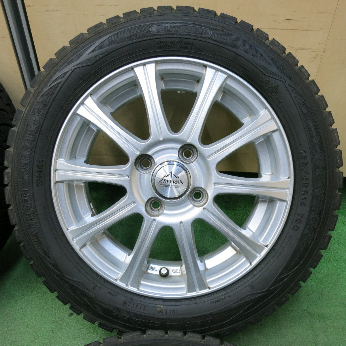 バリ溝！9分★スタッドレス 165/65R14 ダンロップ ウインターマックス WM01 ZELERNA 14インチ ソリオ ハスラー 等 PCD100/4H★5050202SYス