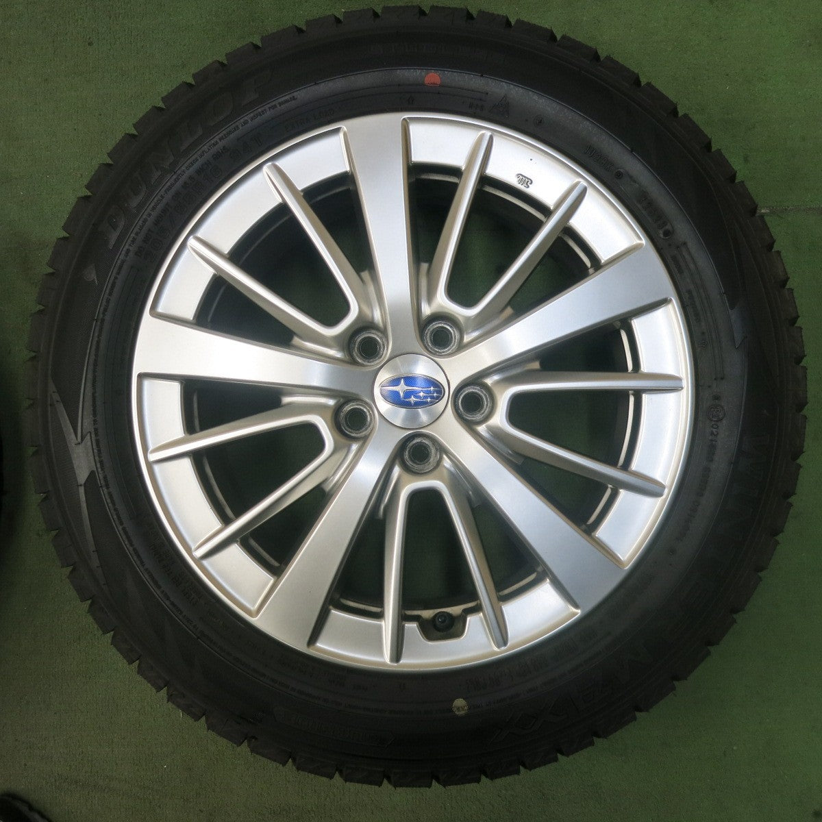 超バリ溝！23年！キレイ！ほぼ10分★スバル インプレッサ 純正 ENKEI 205/55R16 スタッドレス ダンロップ ウインターマックス WM02 エンケイ 16インチ PCD100/5H★5112103SKス