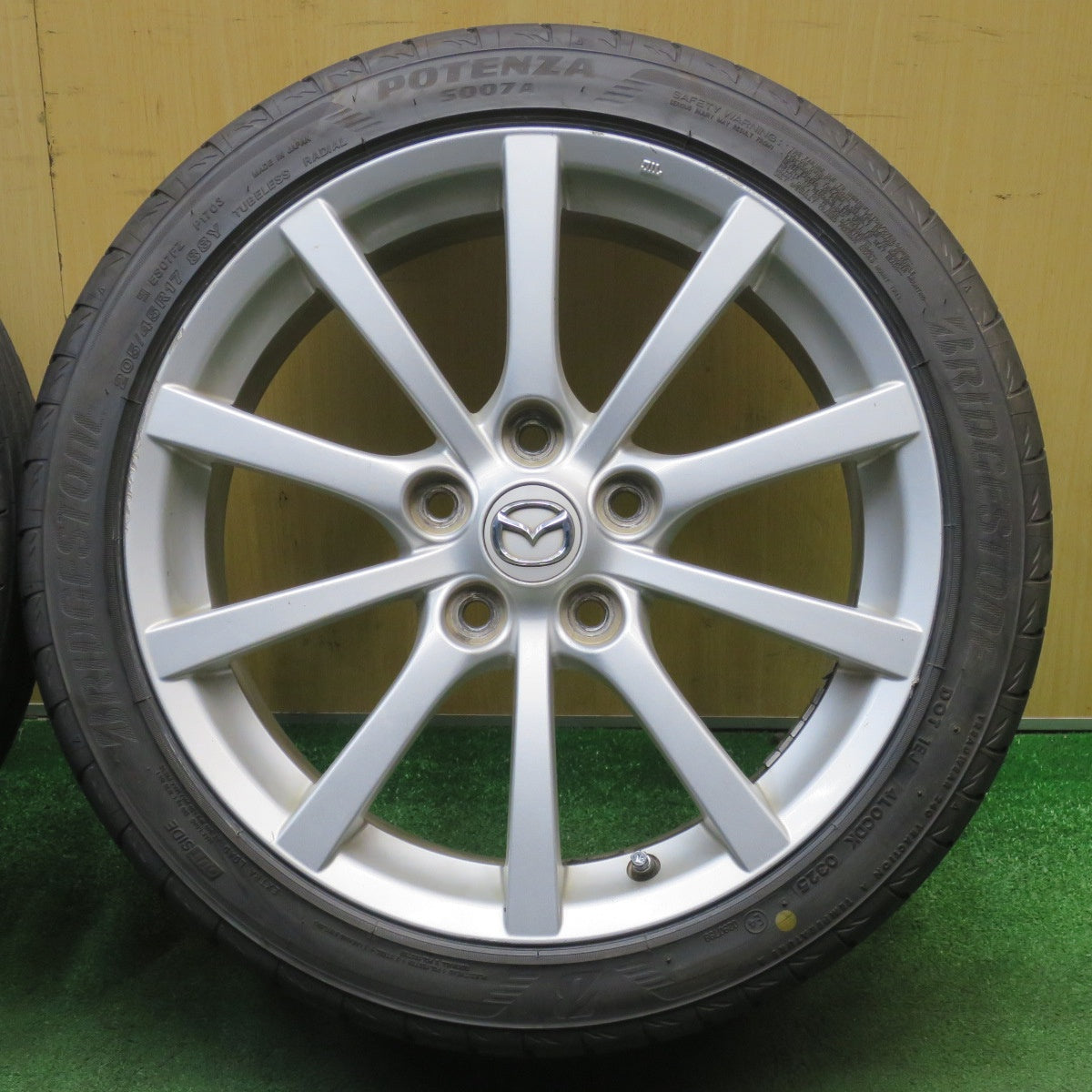 バリ溝！25年！9分★マツダ NC ロードスター 純正 205/45R17 ブリヂストン ポテンザ S007A 17インチ PCD114.3/5H★6032406NJノ