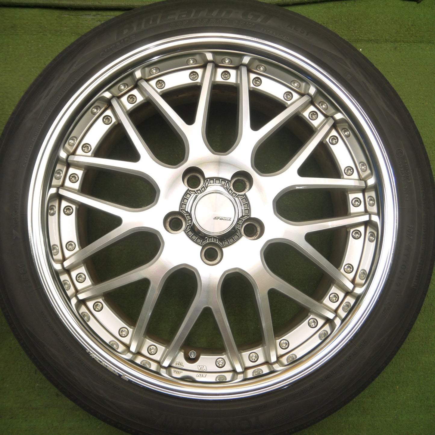 *送料無料* キレイ★WORK Lanvec LM1 225/45R18 ヨコハマ BluEarth-GT AE51 ワーク ランベック PCD114.3/5H★4031315Hノ
