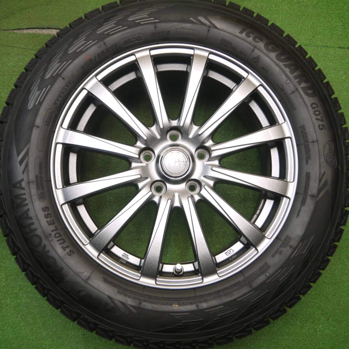 バリ溝！21年！キレイ！9.5分★スタッドレス 225/65R17 ヨコハマ アイスガード G075 SIBILLA NEXT β-12 シビラ 17インチ PCD114.3/5H★5013112Hス