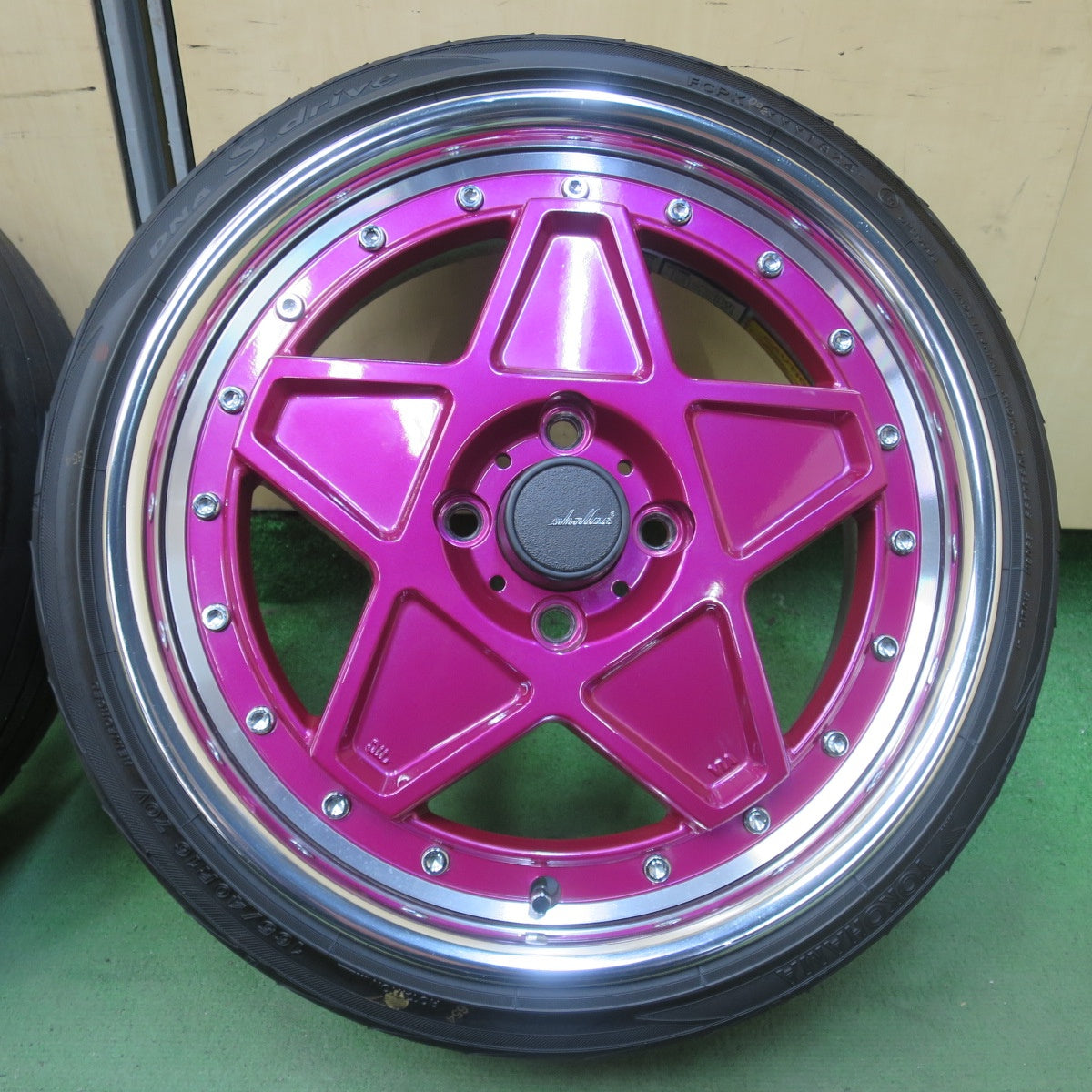 キレイ！24年★shallen オールドスクールスタイル STAR ENKEI 165/40R16 ヨコハマ DNA S.drive シャレン スター エンケイ 16インチ PCD100/4H★6042103イノ