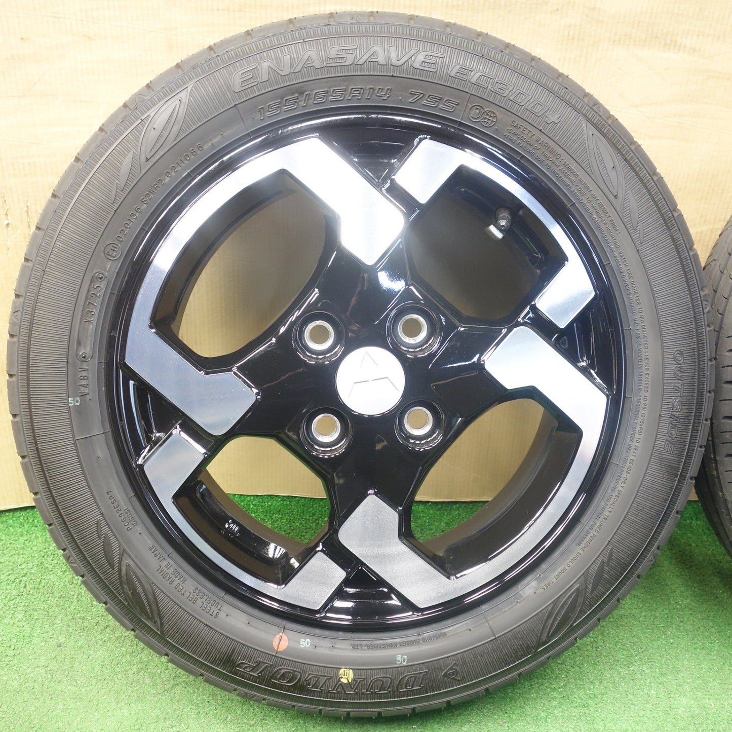 新車外し！25年★三菱 デリカ ミニ 純正 155/65R14 ダンロップ エナセーブ EC300+ 14インチ PCD100/4H★6022101KTノ