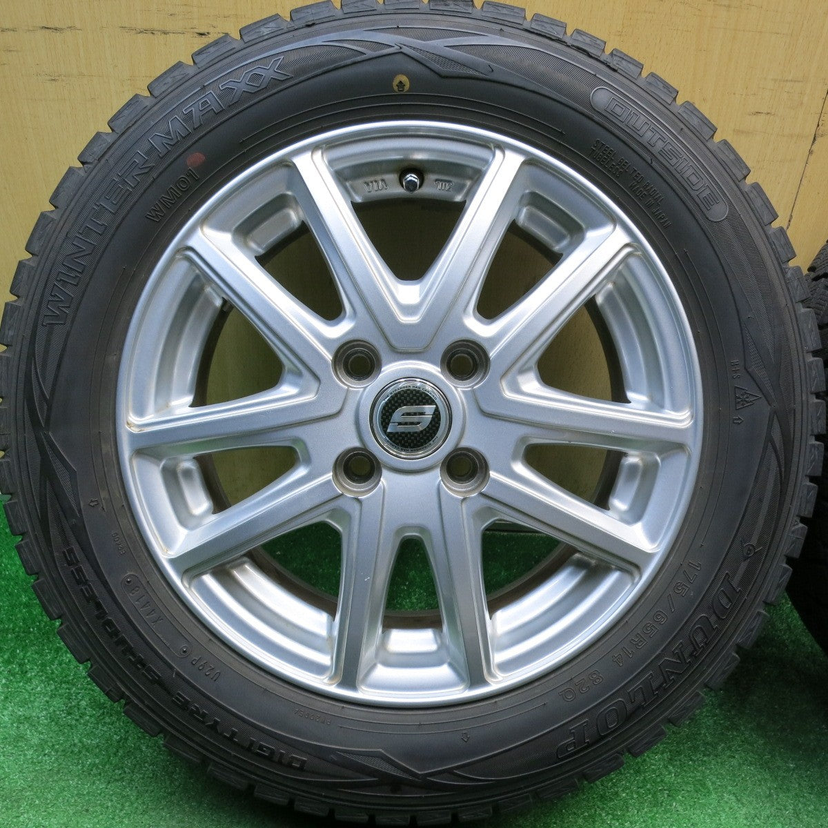 バリ溝！9分★スタッドレス 175/65R14 ダンロップ ウインターマックス WM01 STRANGER ストレンジャー 14インチ PCD100/4H★6010811HAス
