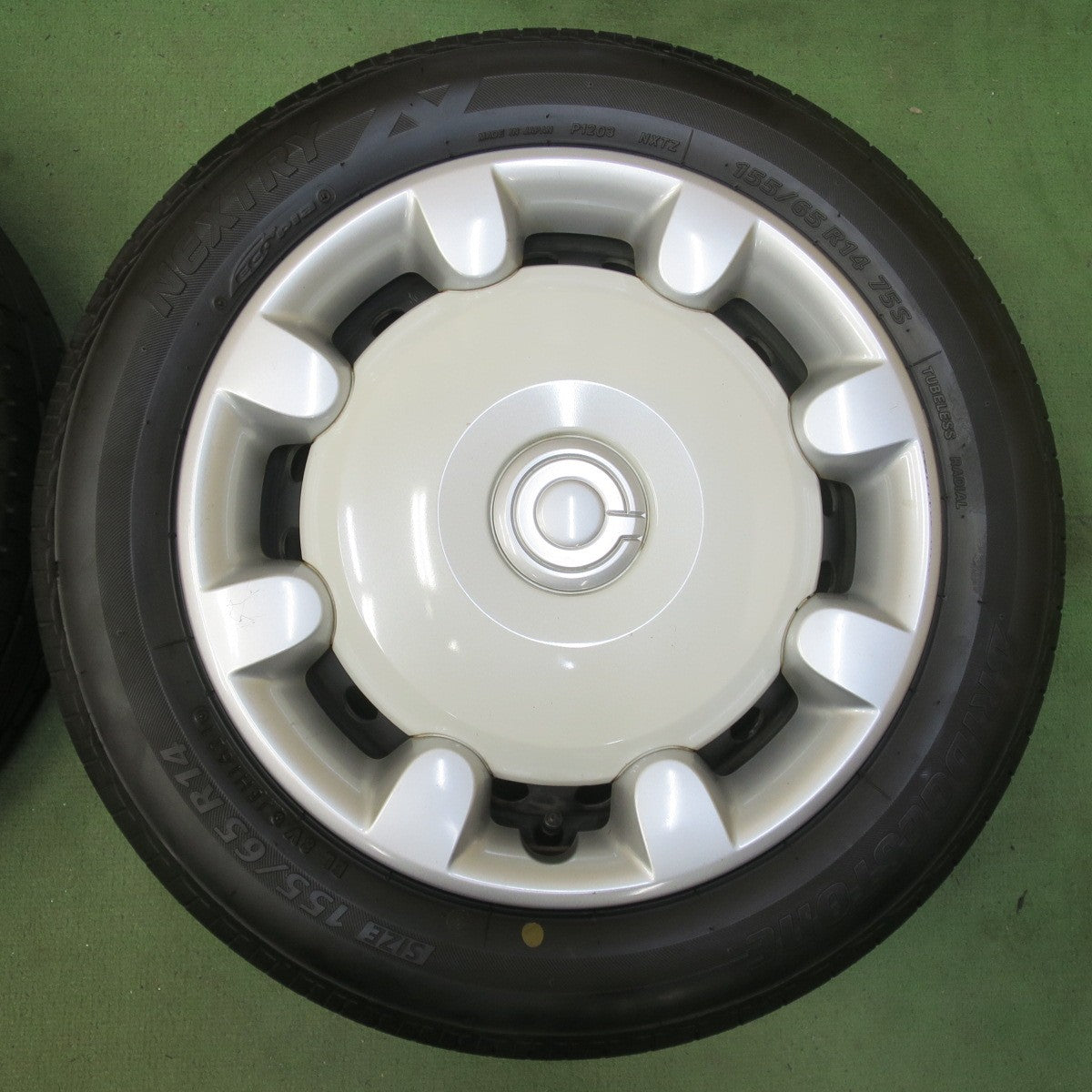 バリ溝！9.5分以上★ダイハツ ムーヴ キャンバス 純正 スチール 155/65R14 ブリヂストン ネクストリー エコピア 14インチ PCD100/4H★6052602イノ