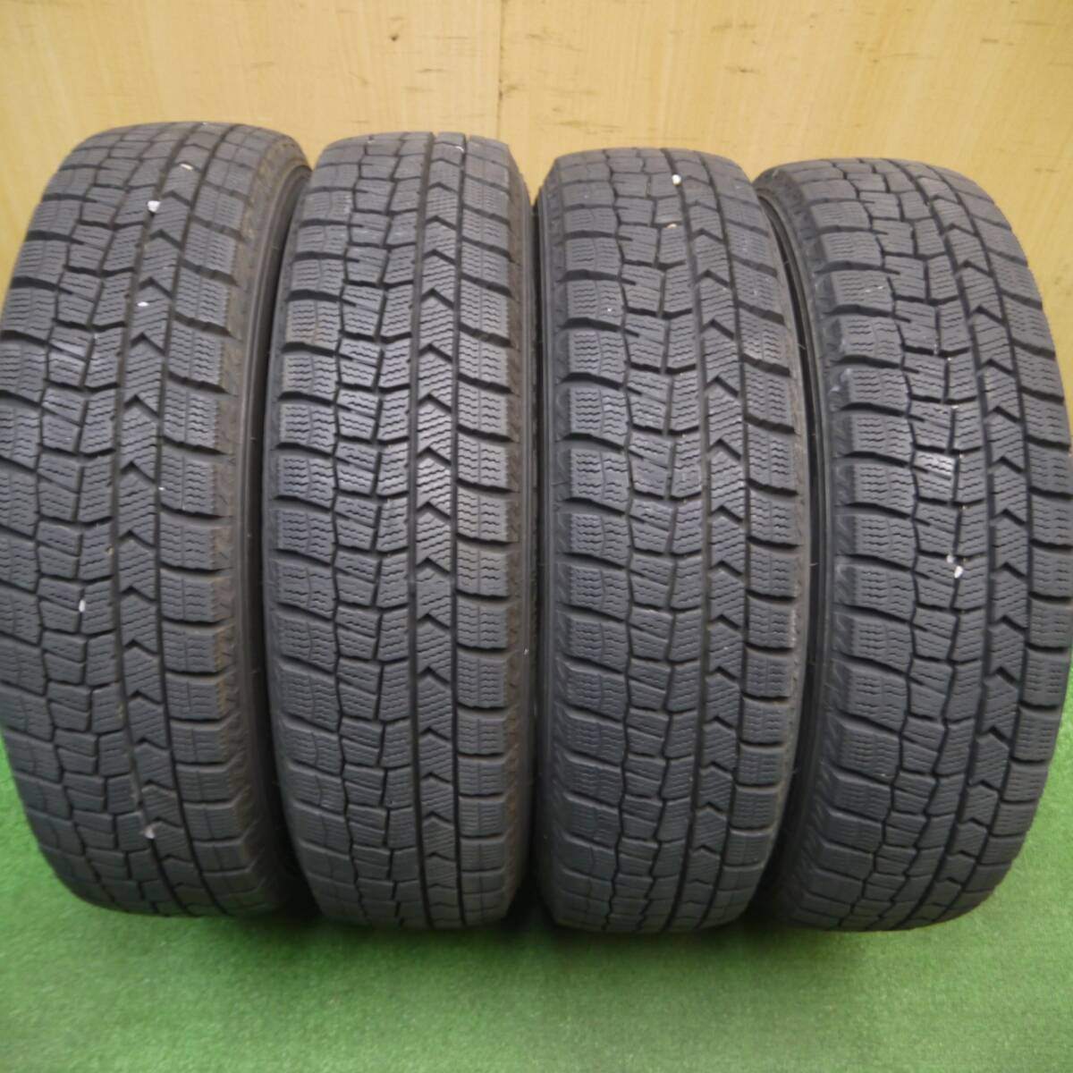 バリ溝！9分★スタッドレス 155/65R14 ダンロップ ウインターマックス WM02 MACBES MB8 マクベス 14インチ PCD100/4H★4122003Hス