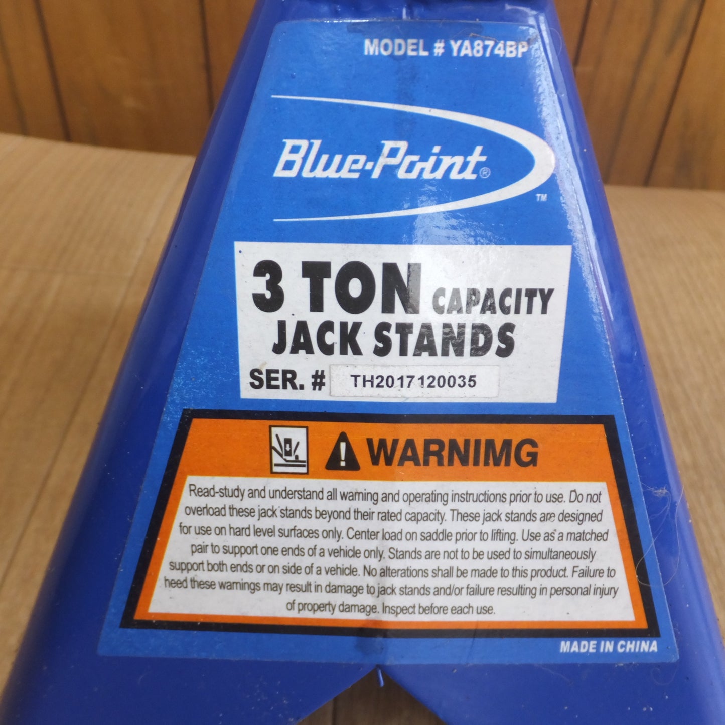 [送料無料] ★スナップオン Snap-on ブルーポイント Blue-Point ジャッキスタンド #YA874BP 3ton　4点 セット★