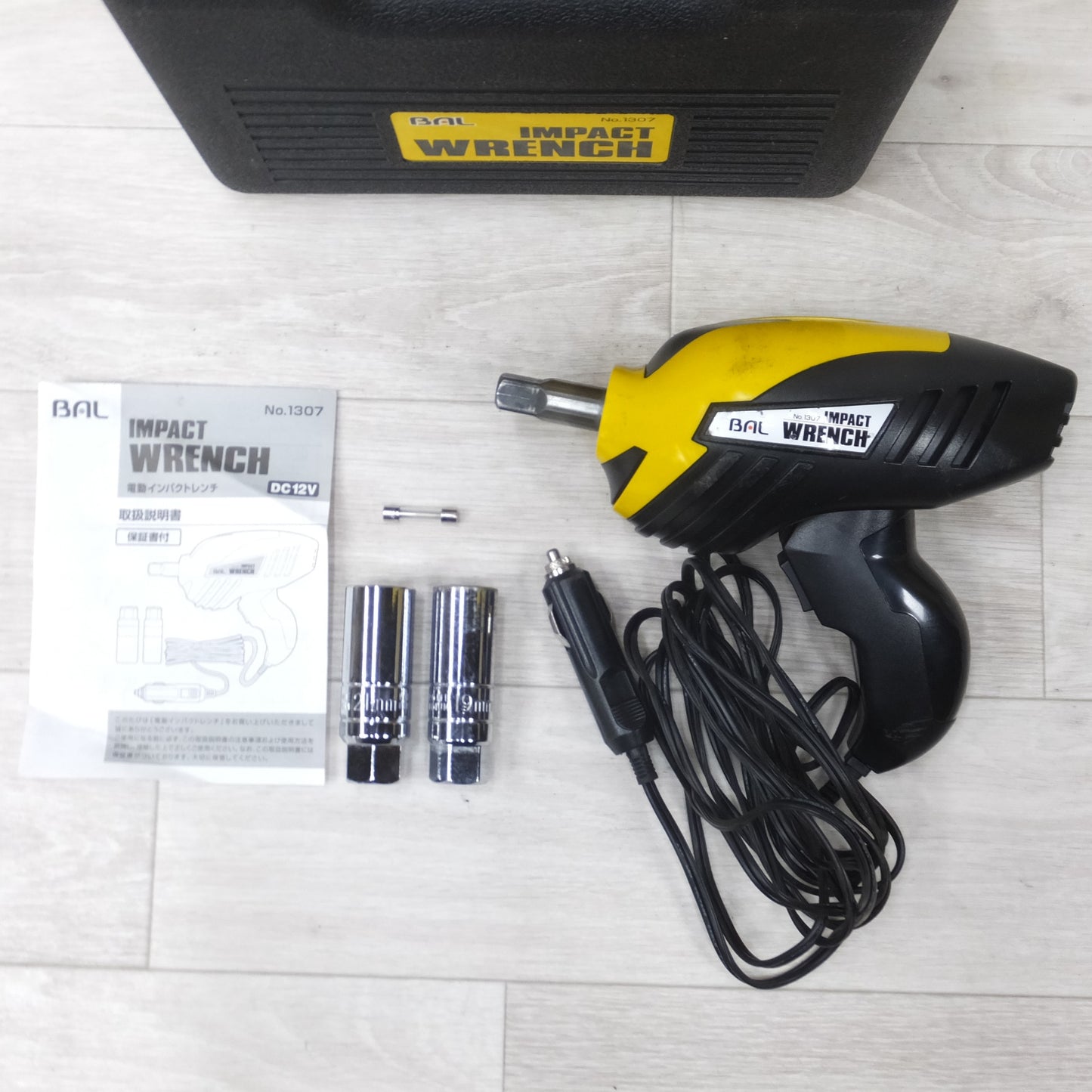 [送料無料] 付属品付き◆バル BAL インパクト レンチ No.1307 DC12V シガーソケット ケース付き 電動 工具◆