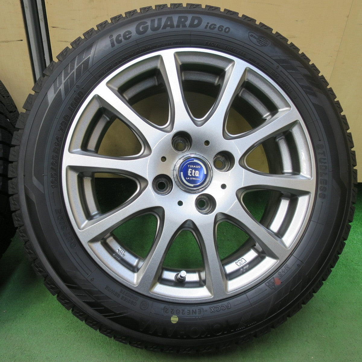 バリ溝！24年！ほぼ10分★スタッドレス 165/65R14 ヨコハマ アイスガード iG60 TIRADO Eta LA STRADA ティラード ラストラーダ 14インチ PCD100/4H★5110802イス