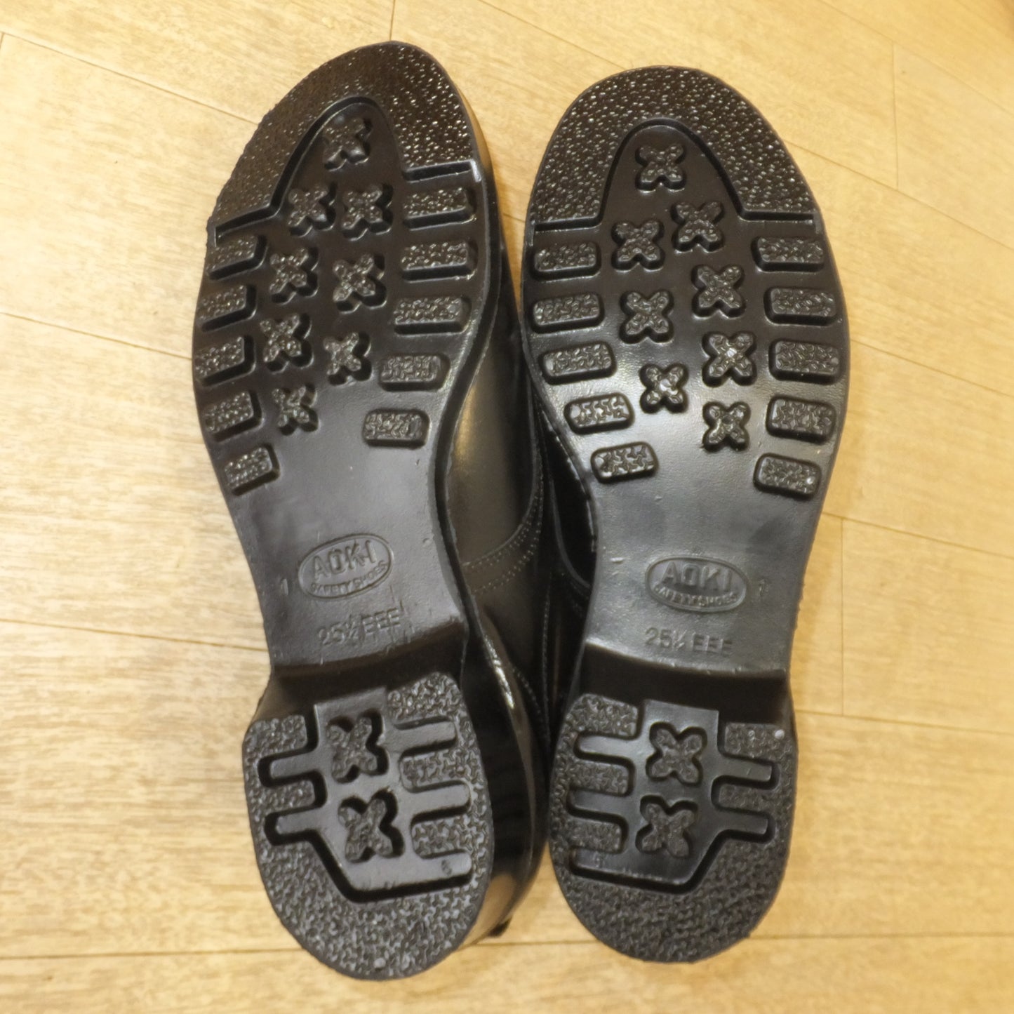 [送料無料] 未使用★青木産業 ATENEO 短靴501 革製S 黒 25 1/2EEE　PROFESSIONAL FOOT GEAR★