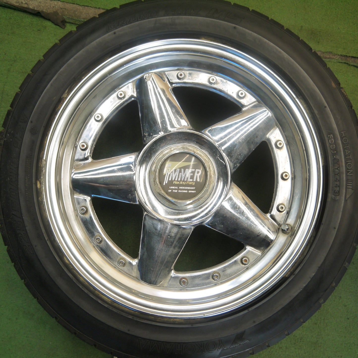 4本価格◎当時物 旧車 IMMER Racing Forg 215/55R16 225/50R16 ブリヂストン V'GRID 55 ヨコハマ GRAND PRIX M5 16インチ PCD114.3/5H◎6071301Hノ