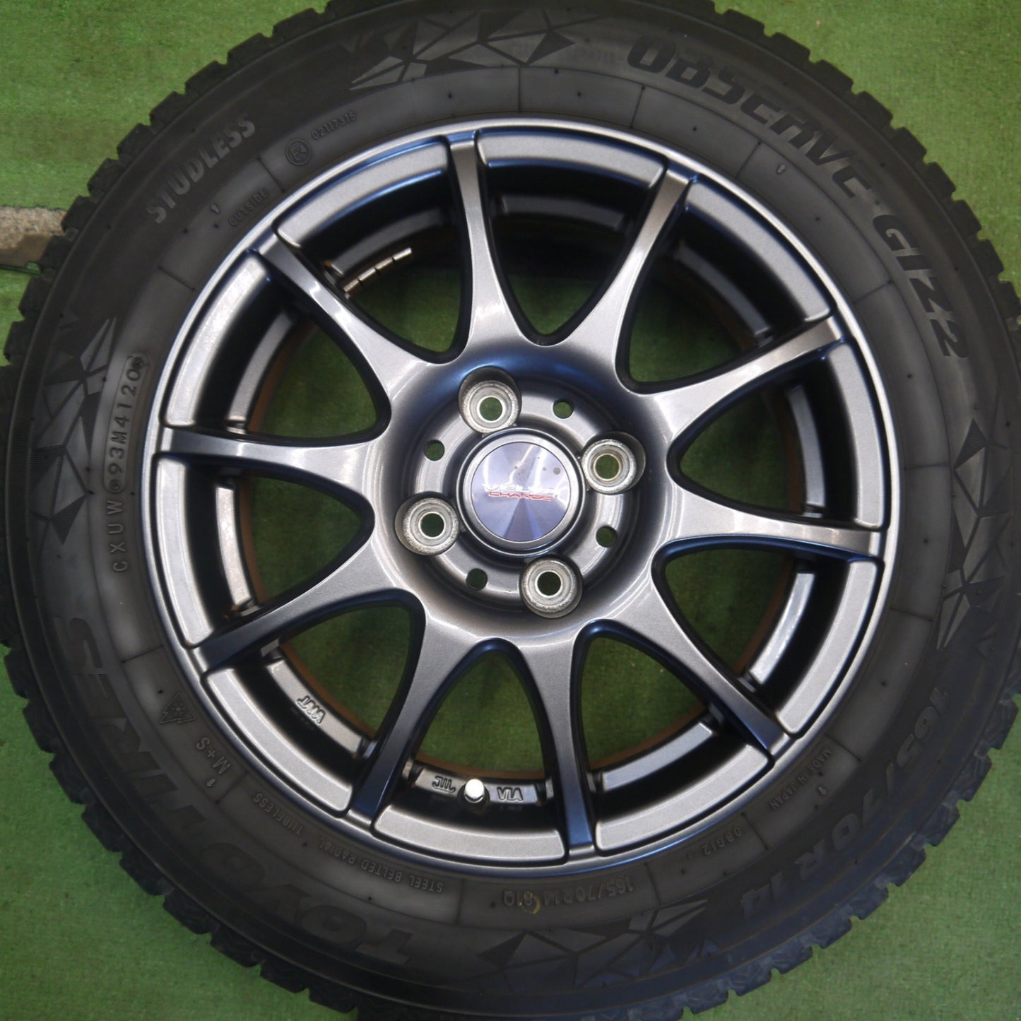 キレイ◎スタッドレス 165/70R14 トーヨー オブザーブ GIZ2 VELVA CHARGE ヴェルヴァ 14インチ PCD100/4H◎6071402Hス