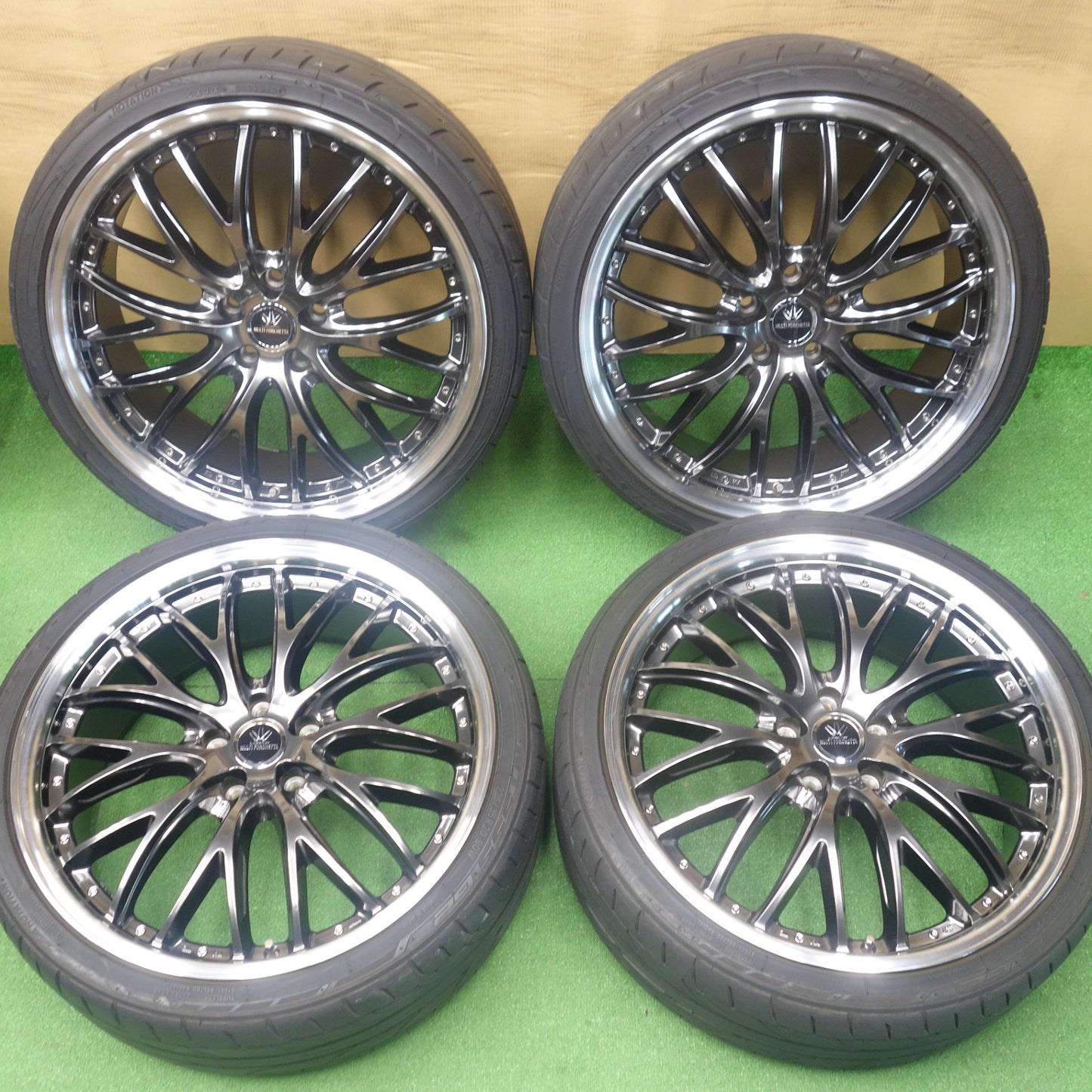 バリ溝！23年！9分◎LOXARNY MULTI FORCHETTA 225/35R20 ニットー NT555 G2 ロクサーニ マルチフォルケッタ 20インチ PCD114.3/5H◎6062001KTノ