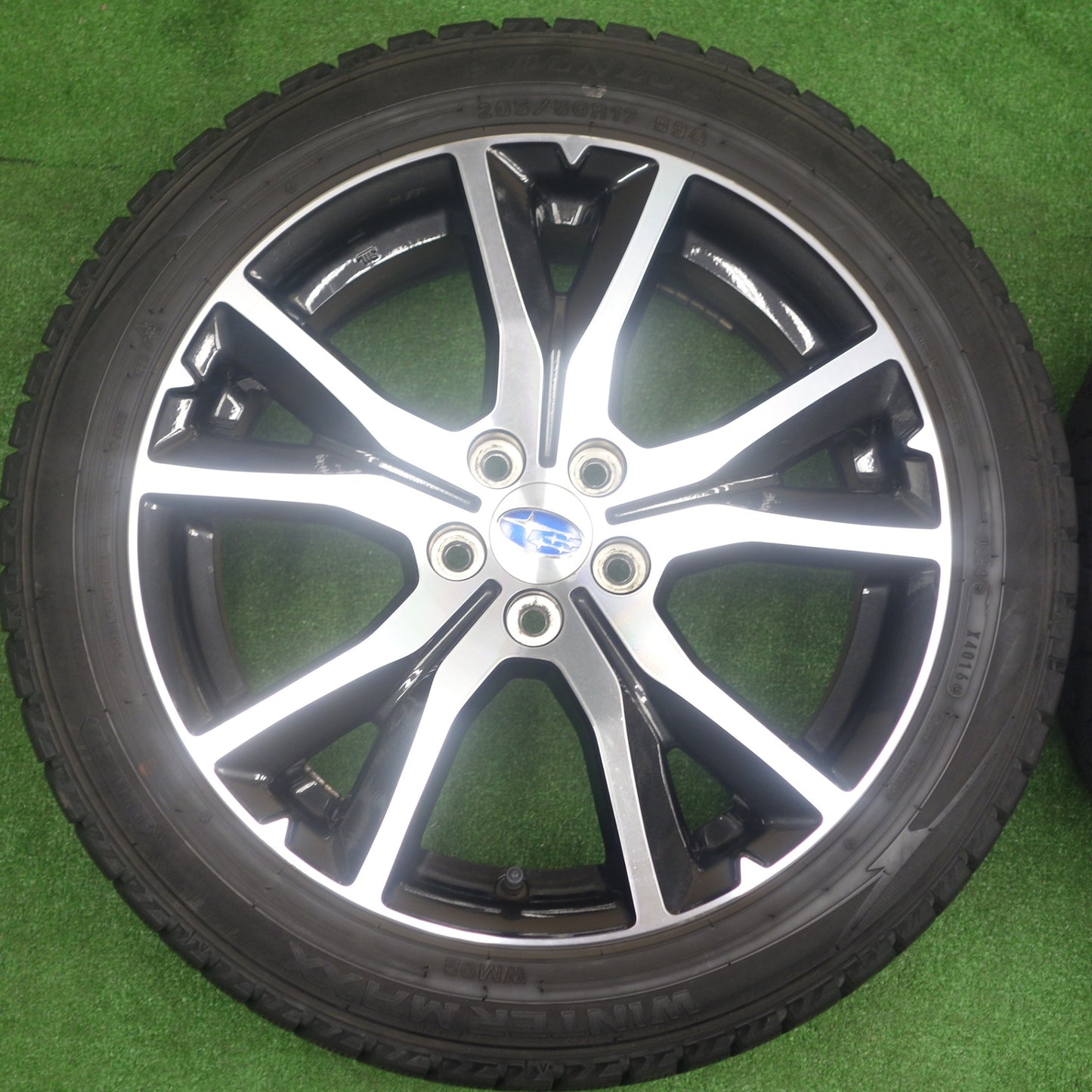 バリ溝！9分★スバル インプレッサ スポーツ G4 純正 205/50R17 スタッドレス ダンロップ ウインターマックス WM02 17インチ PCD100/5H★6012601KTス