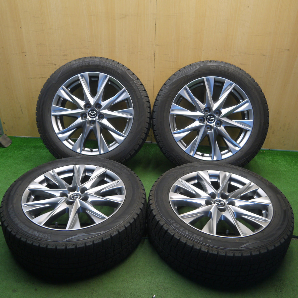 バリ溝！キレイ！9分◎マツダ CX-8 純正 225/55R19 スタッドレス ダンロップ ウインターマックス WM02 CX8 19インチ PCD114.3/5H◎6090802Hス