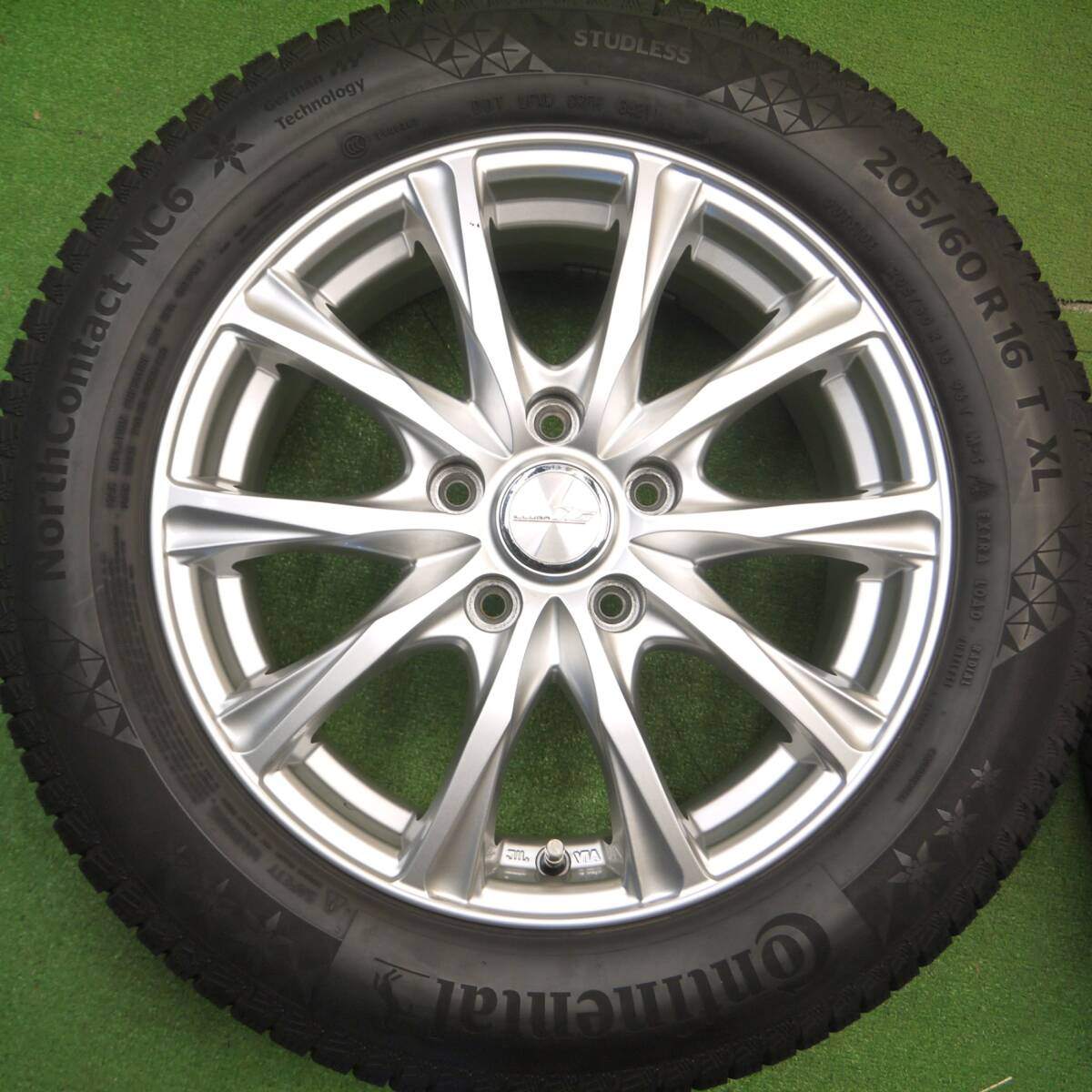 バリ溝！21年！キレイ！9分★スタッドレス 205/60R16 コンチネンタル ノースコンタクト NC6 ILLUGA iG 16インチ PCD114.3/5H★5011512Hス