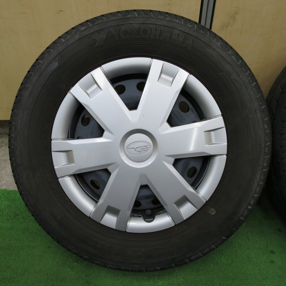 キレイ！22年★スバル サンバー バン 純正 スチール 145/80R12 80/78N ヨコハマ JOB RY52 SAMBAR 12インチ PCD100/4H★6030202ナノ