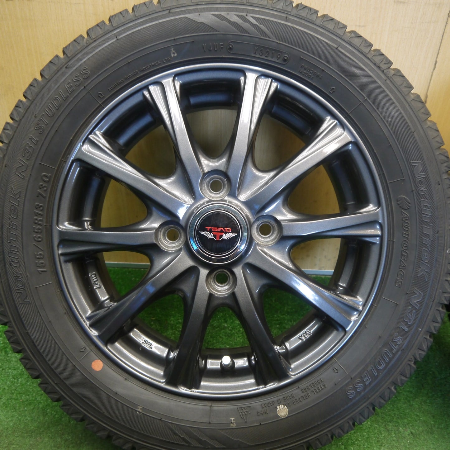 バリ溝！キレイ！9分★スタッドレス 155/65R13 オートバックス ノーストレック N3i TEAD テッド 13インチ PCD100/4H★6060101Hス