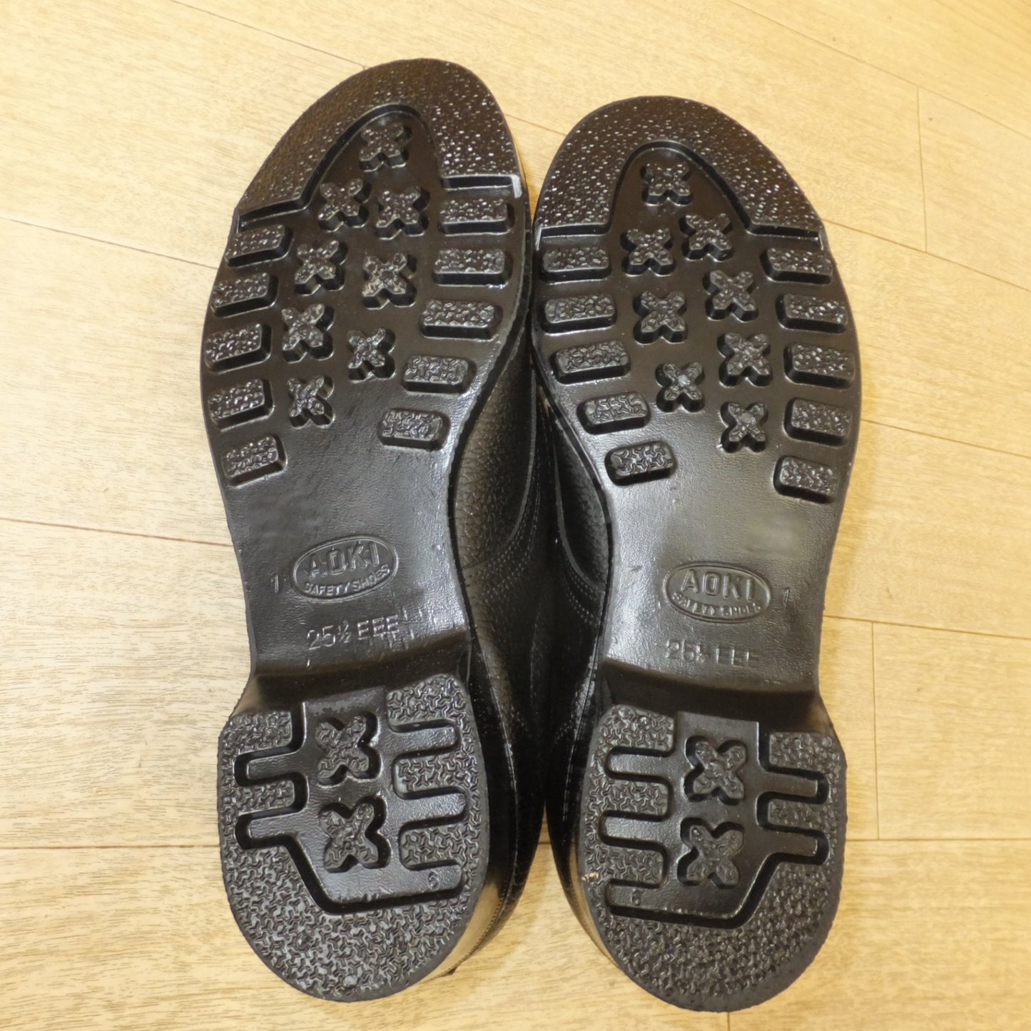 [送料無料] 未使用★青木産業 青木安全靴 短靴501 革製S 黒 25EEE 25 1/2EEE　2足 セット★