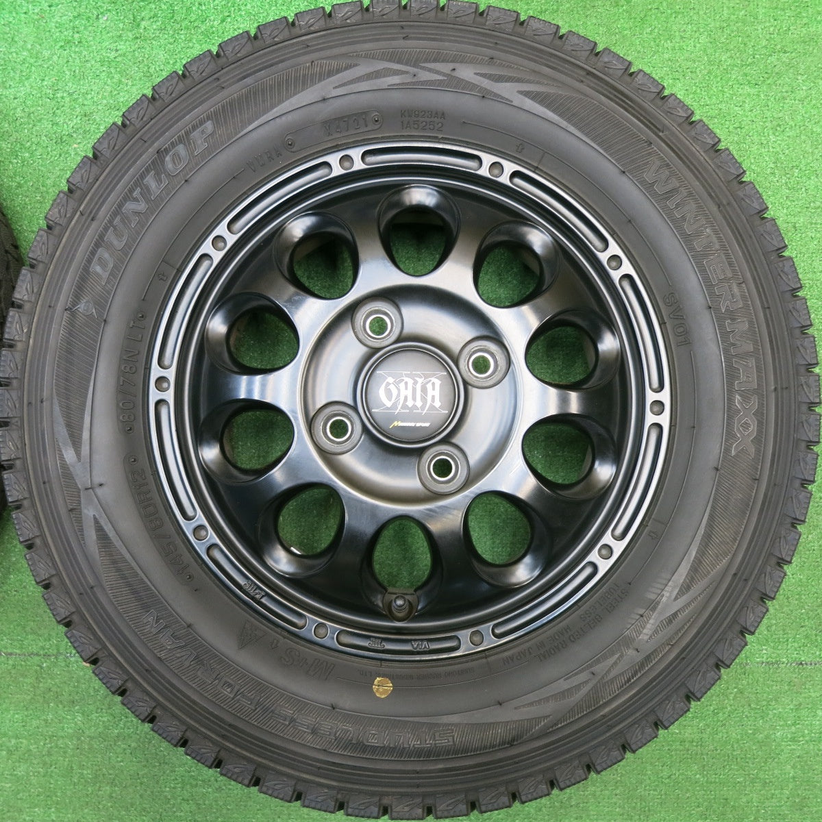 ほぼ未使用！21年★スタッドレス 145/80R12 80/78N ダンロップ ウインターマックス SV01 GAIA MANARAY SPORT ガイア マナレイ スポーツ 12インチ PCD100/4H★5112905HAス