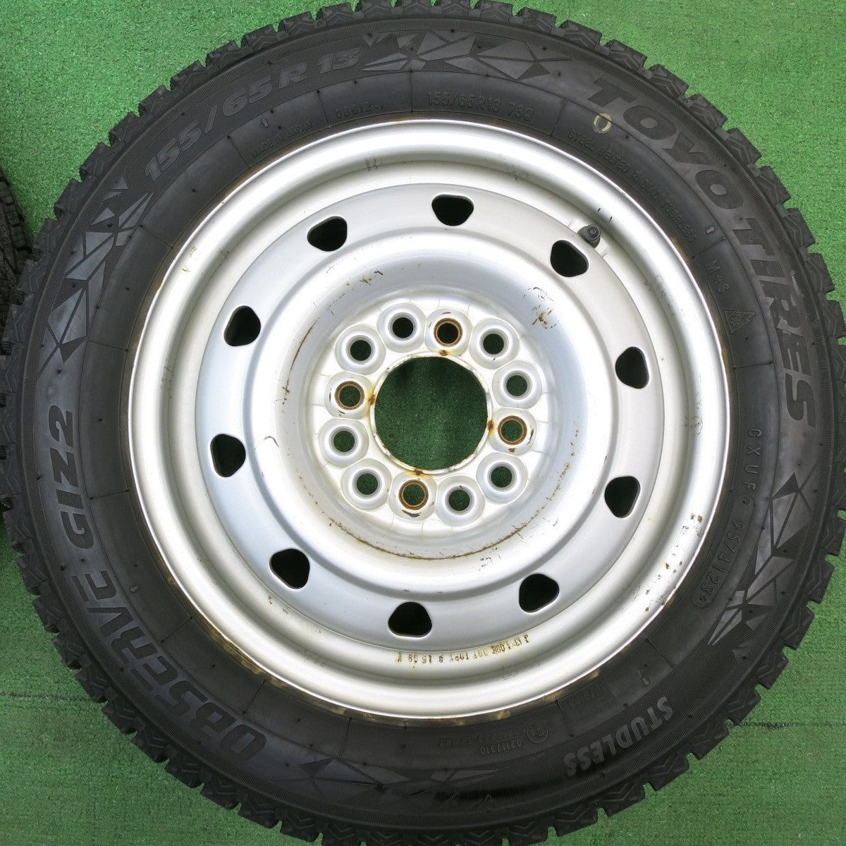 バリ溝！23年！9.5分以上★スタッドレス 155/65R13 トーヨー オブザーブ GIZ2 スチール ホイール 13インチ PCD100 110 114.3/4H マルチ★6022618HAス