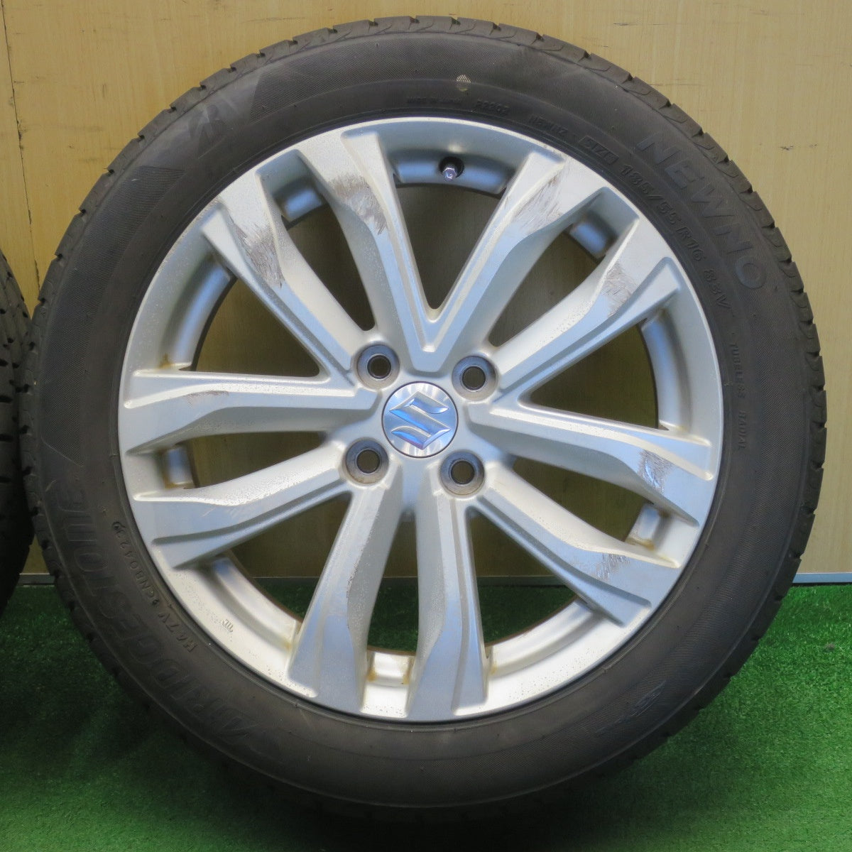 バリ溝！23年！9.5分★スズキ スイフト 純正 185/55R16 ブリヂストン NEWNO ニューノ 16インチ PCD100/4H★6051002NJノ