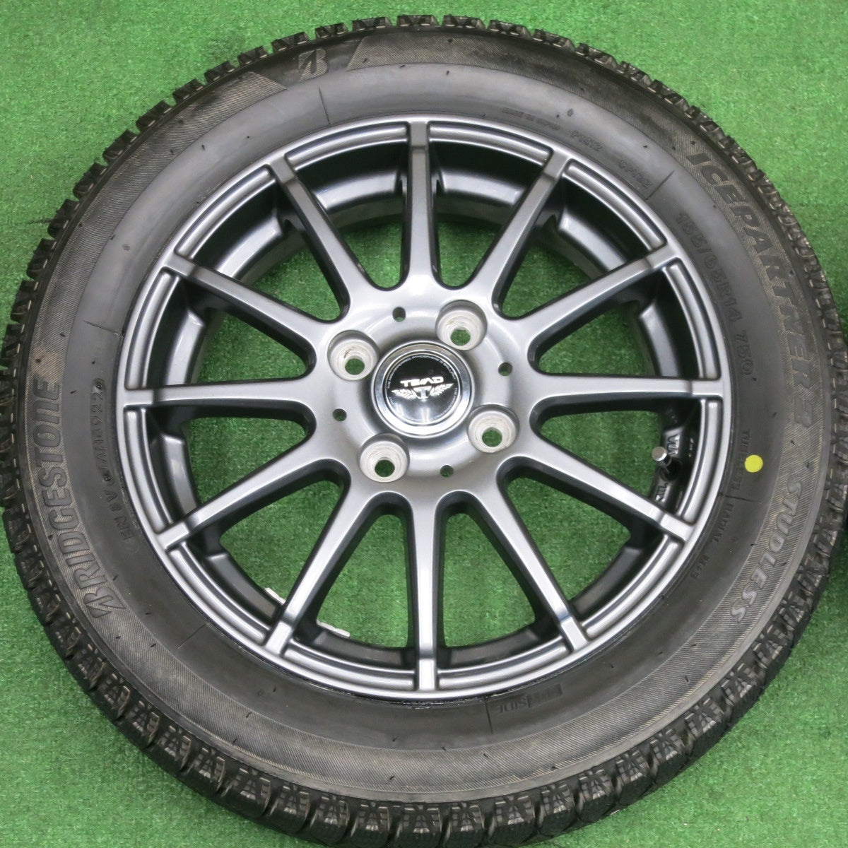バリ溝！22年！キレイ！ほぼ10分★スタッドレス 155/65R14 ブリヂストン アイスパートナー2 TEAD テッド 14インチ PCD100/4H★6021104NKス