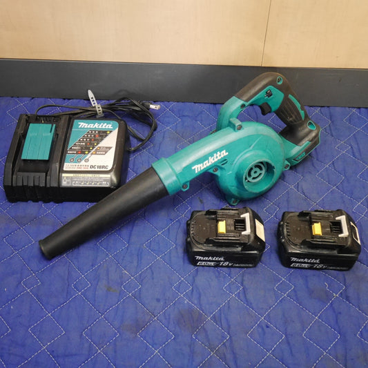 [送料無料] バッテリー2個☆マキタ 充電式 ブロワ 18V UB185D 充電器 バッテリー 付き BL1860B DC18RC ブロワー 送風 集じん 電動 工具☆