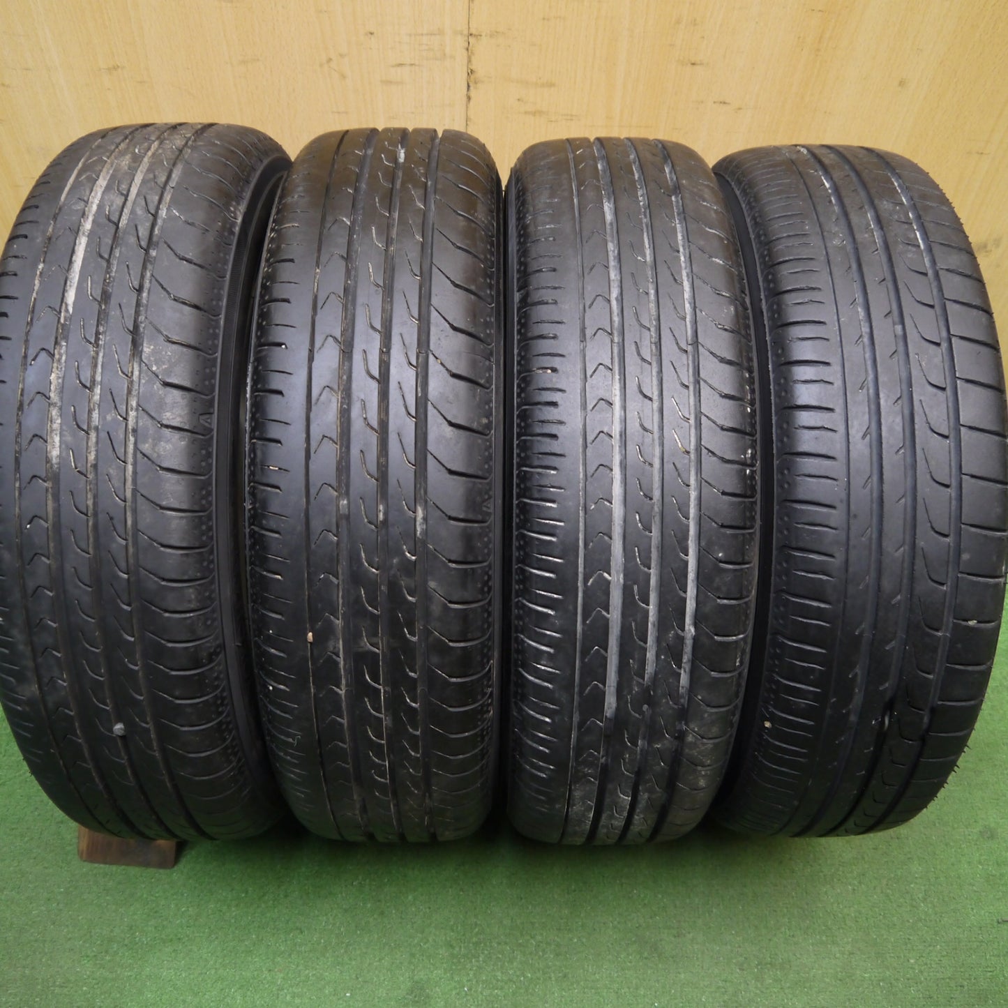 バリ溝！24年！9分★ダイハツ タント ムーヴ 等 純正 155/65R14 ヨコハマ BluEarth-RV RV03 CK 14インチ PCD100/4H★5061610Hノ
