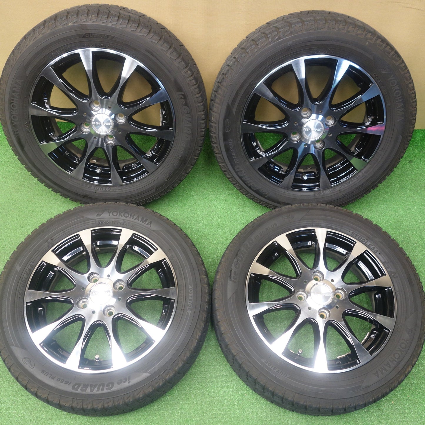 4本価格★スタッドレス 165/65R14 ヨコハマ アイスガード iG50 プラス DEEP IMPACT ディープ インパクト 14インチ ソリオ ハスラー 等 PCD100/4H★6032202KTス