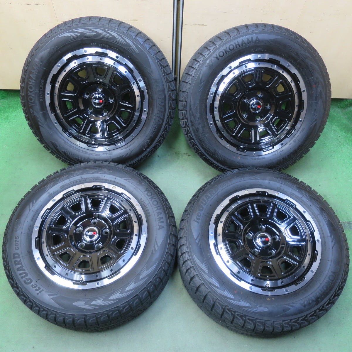 バリ溝！23年！キレイ！9.5分◎ジープ 等 LEHRMEISTER GEAR 265/60R18 スタッドレス ヨコハマ アイスガード G075 レアマイスター ギア 18インチ PCD127/5H◎6080601イス