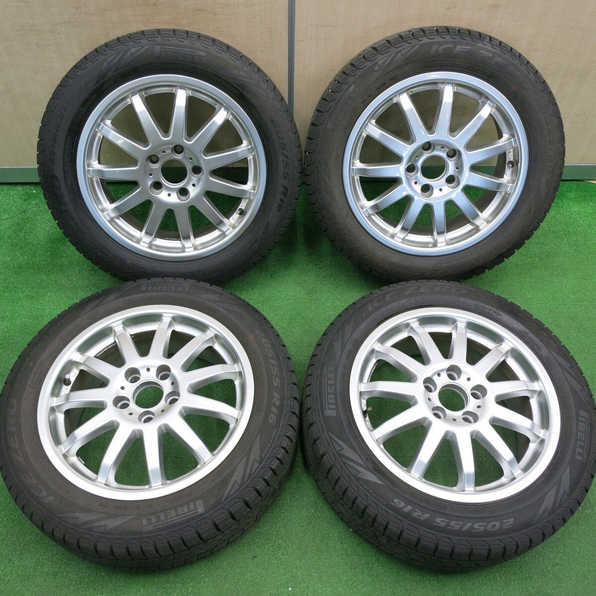 バリ溝！22年！8.5分★ボルボ 等 205/55R16 スタッドレス ピレリ ゼロ アシンメトリコ C-WORKS MS-1 16インチ PCD108/5H★4120613TNス