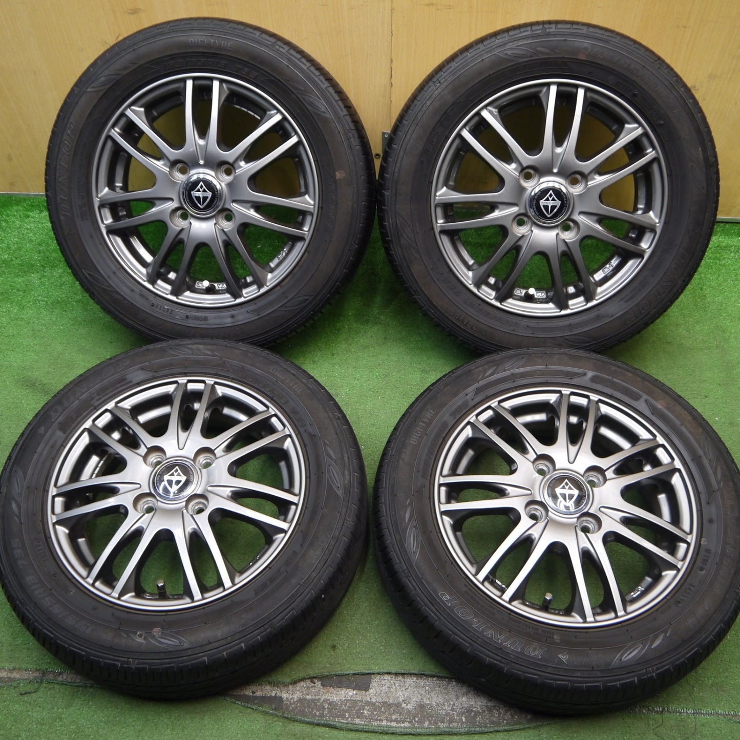 キレイ★155/65R13 ダンロップ EC202 VELVA ヴェルヴァ 13インチ PCD100/4H★5070102Hノ