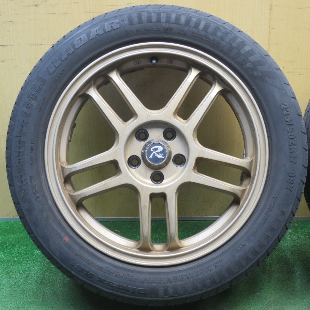 バリ溝！22年！8.5分★レガシィ 等 225/50R17 レーダー Dimax R8+ ミネルバ ラジアル F205 R racing Rレーシング 17インチ PCD100/5H★6032403NJノ