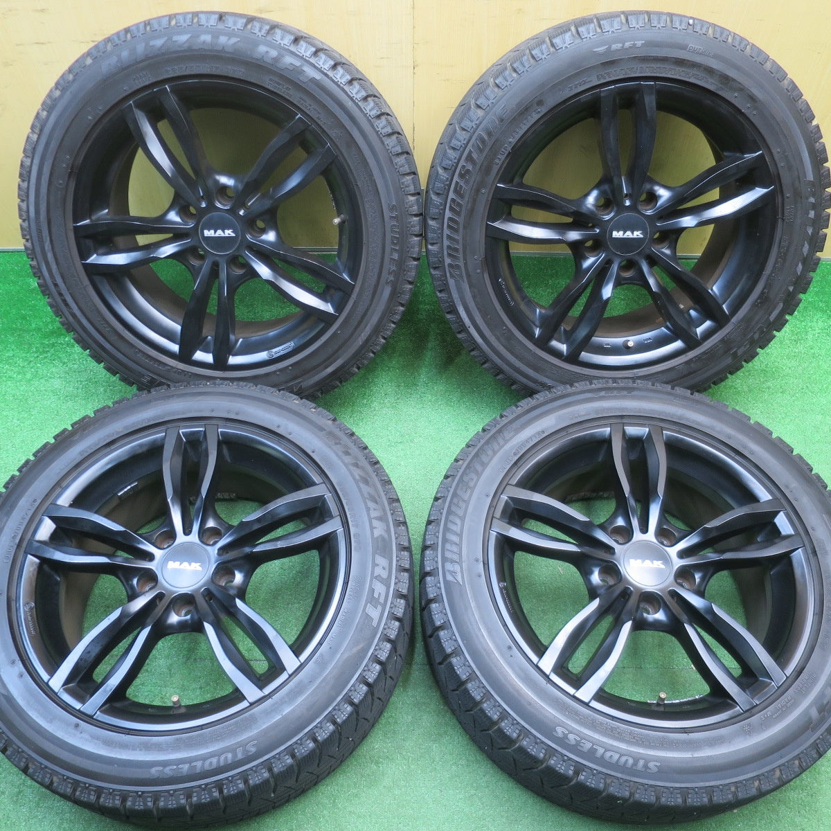 4本価格★BMW 等 MAK LUFT 225/55R17 スタッドレス ブリヂストン ブリザック RFT ルフト 17インチ PCD120/5H★5112402NJス
