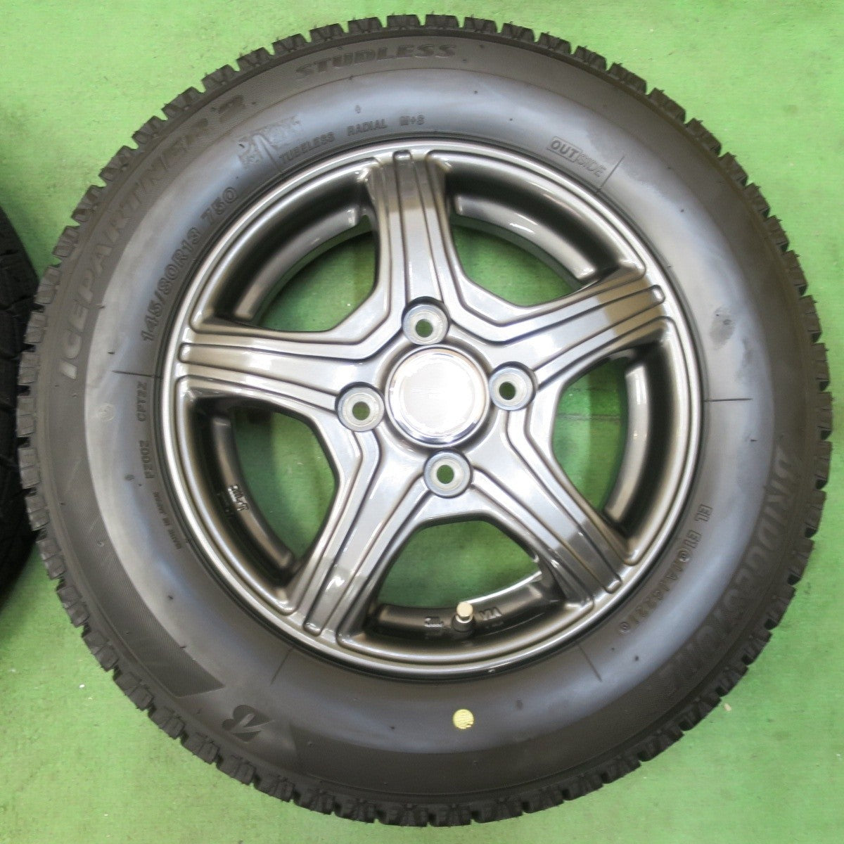 超バリ溝！21年！キレイ！ほぼ10分★スタッドレス 145/80R13 ブリヂストン アイスパートナー2 TOPRUN トップラン 13インチ PCD100/4H★5040710イス
