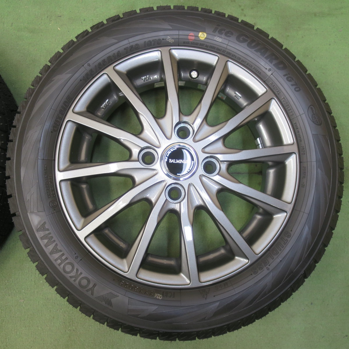 未使用！25年◎スタッドレス 155/65R14 ヨコハマ アイスガード iG70 BALMINUM AR12 バルミナ 14インチ PCD100/4H◎6080903イス