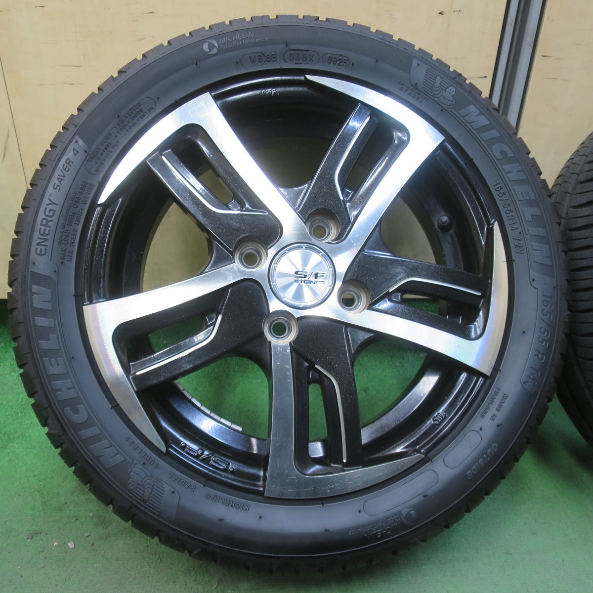 バリ溝！23年！9.5分以上★S/F STEINER SF-C 165/55R14 ミシュラン エナジーセイバー4 14インチ シュタイナー 軽サイズ PCD100/4H★6031604イノ
