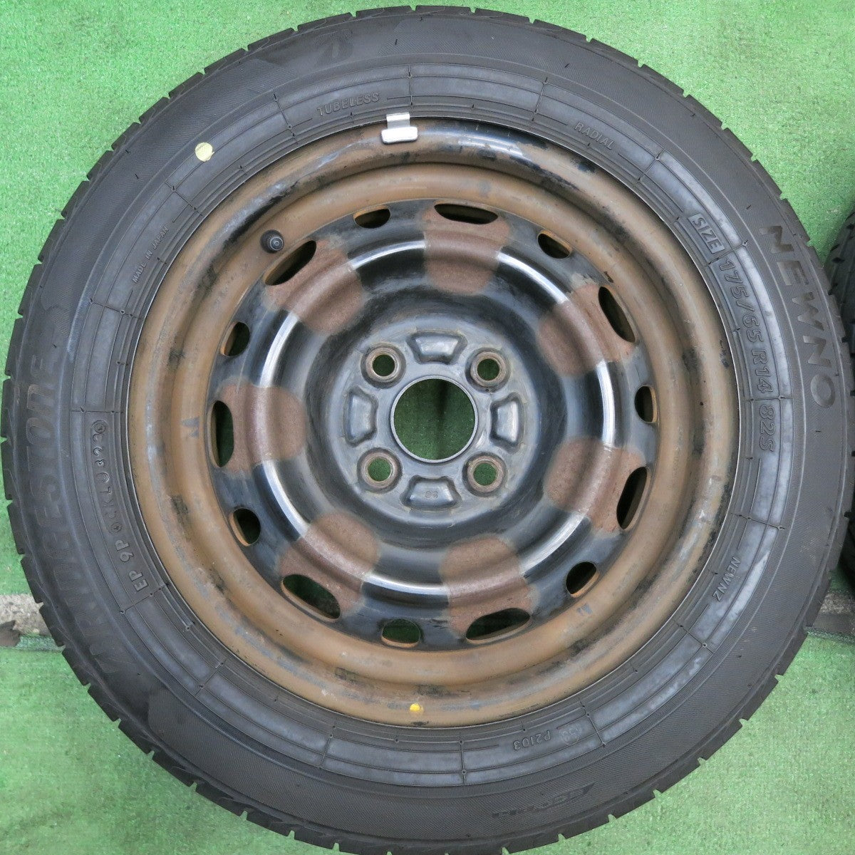 バリ溝！23年！9分◎マツダ デミオ 純正 スチール 175/65R14 ブリヂストン NEWNO ニューノ エコピア 14インチ PCD100/4H◎6072309HAノ