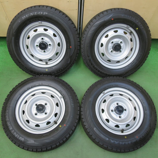 ほぼ未使用！23年！キレイ★スタッドレス 155/80R13 ダンロップ ウインターマックス WM02 スチール ホイール 13インチ PCD100/4H★5100707イス
