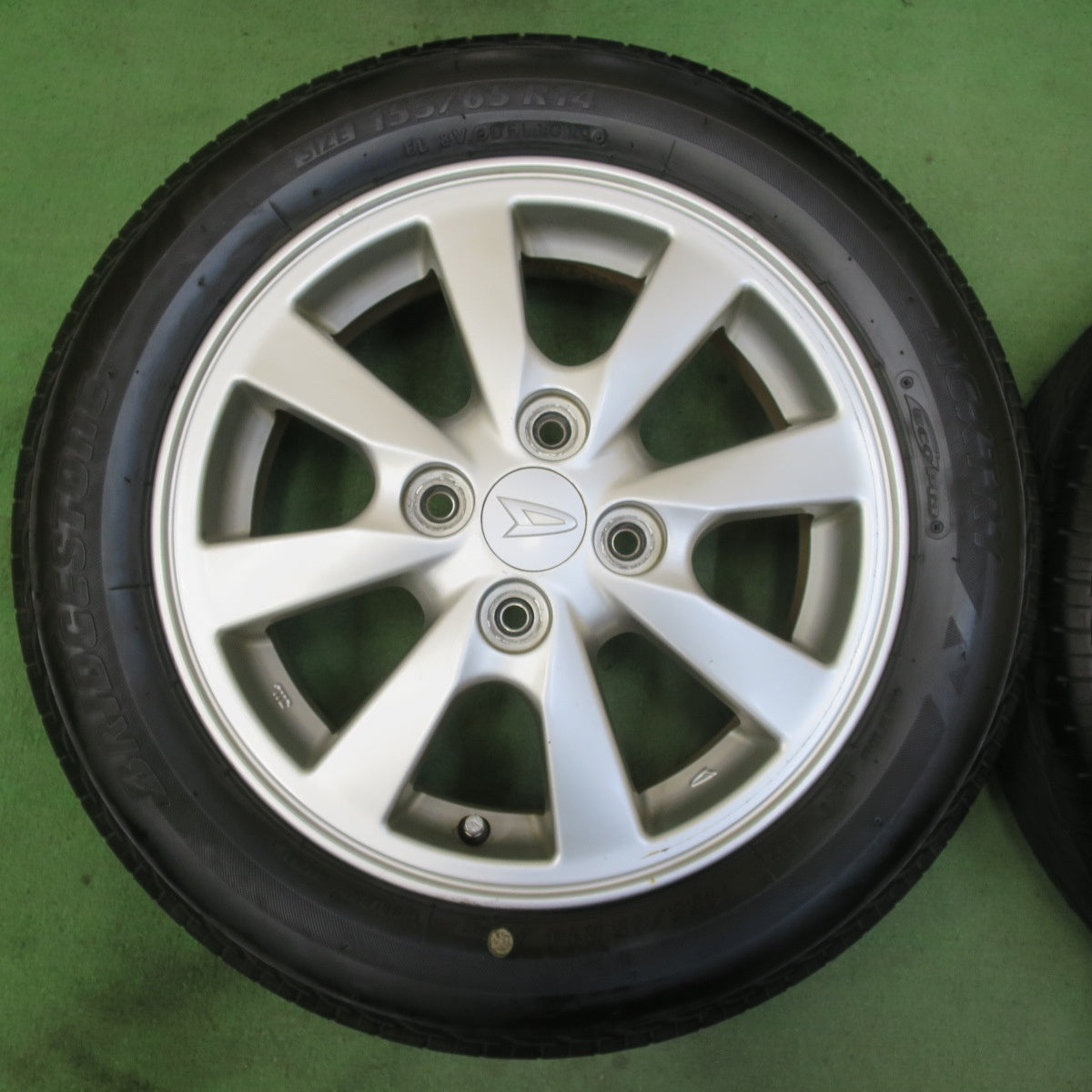 バリ溝！8.5分★ダイハツ タント 純正 155/65R14 ブリヂストン ネクストリー エコピア 14インチ PCD100/4H★5082807イノ