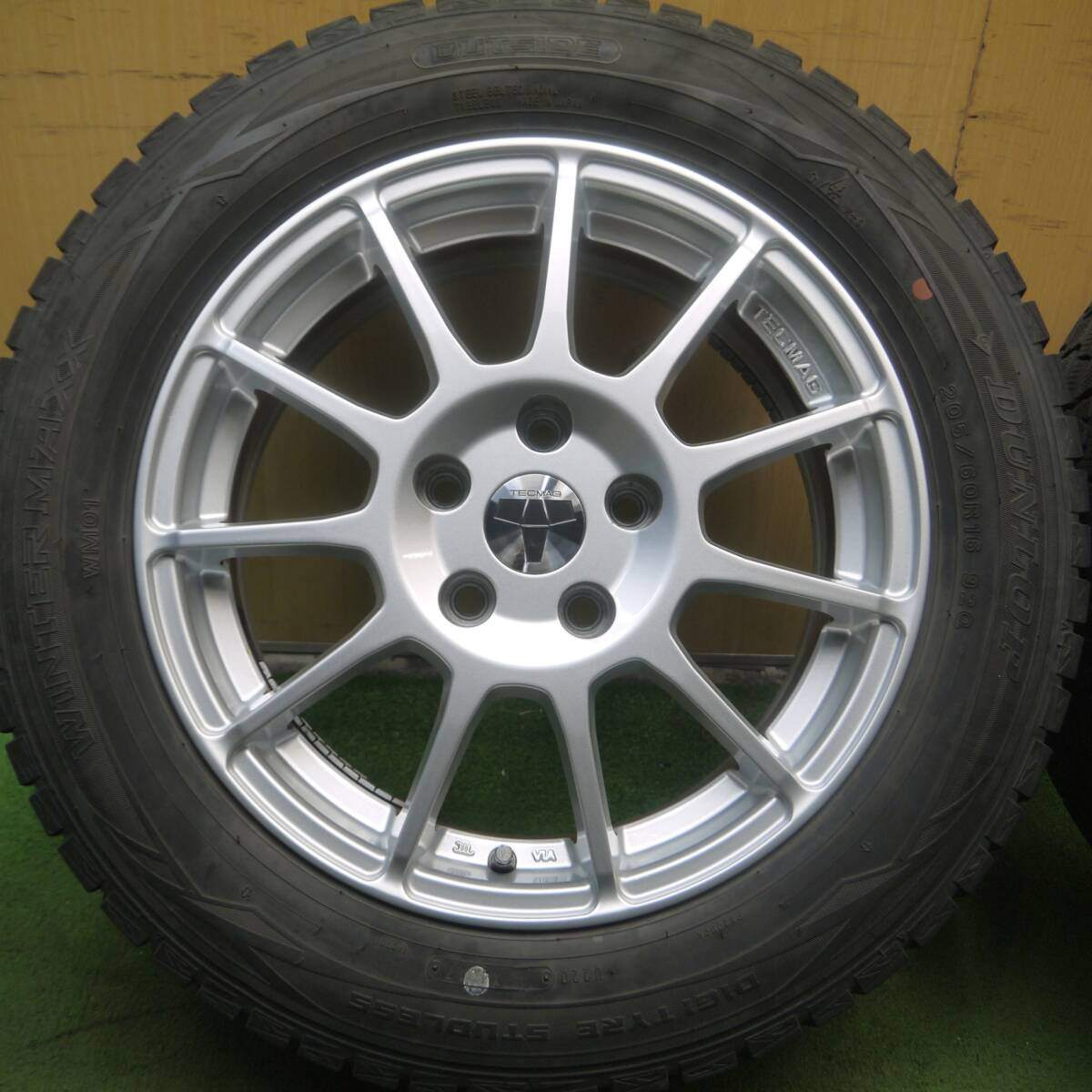 4本価格★ベンツ等 TECMAG 205/60R16 スタッドレス ダンロップ ウインターマックス WM01 PCD112/5H★4052709Hス