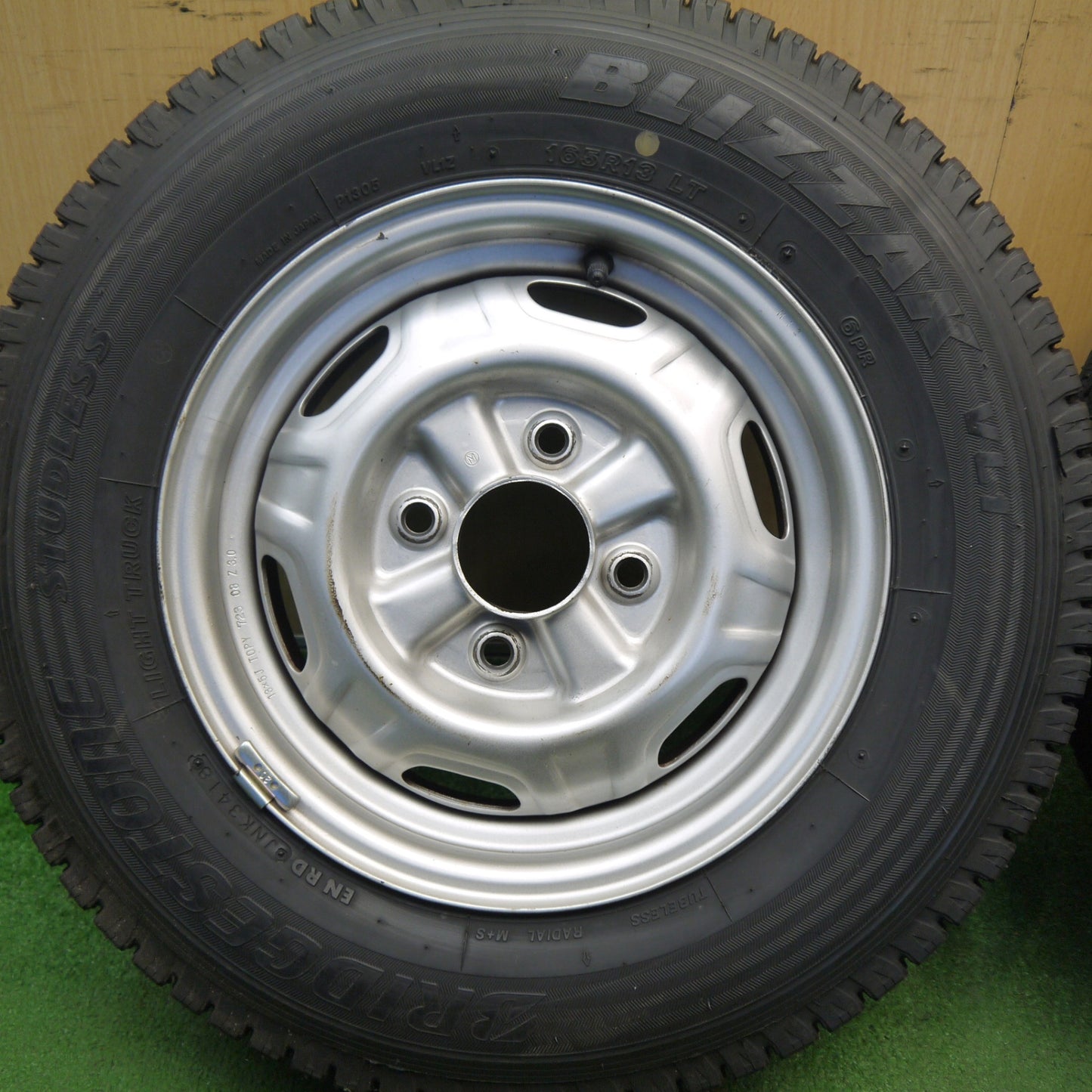 ほぼ未使用★タウンエース 等 225/50R12.5 165R13 スタッドレス ブリヂストン ブリザック W965 VL1 TOPY スチール ホイール 12.5 13 インチ PCD114.3/4H★6041504Hス