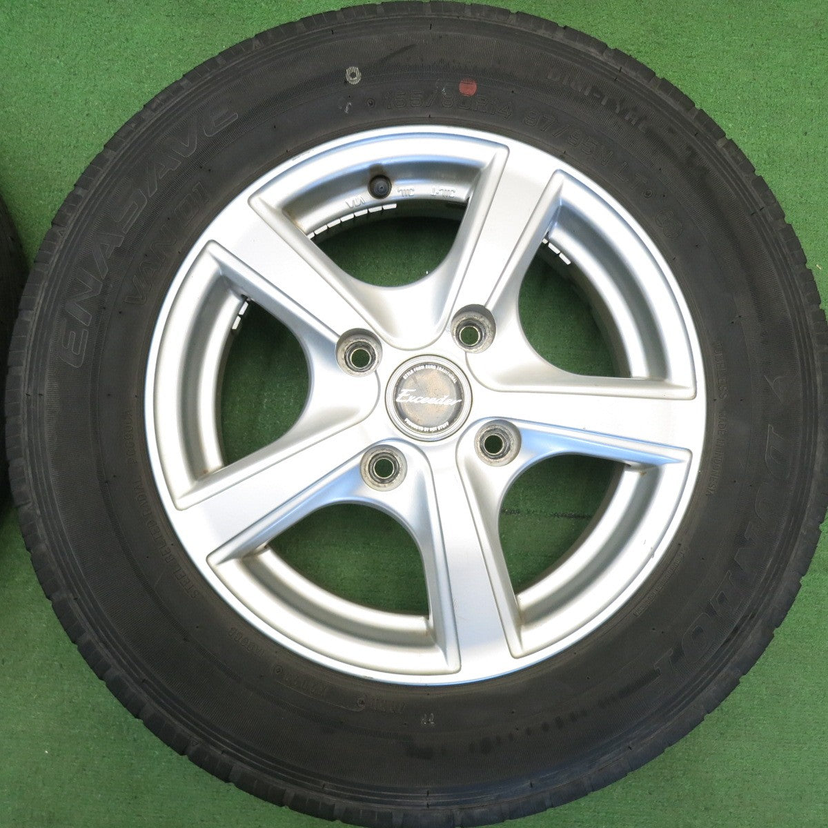 バリ溝！25年！9.5分★165/80R14 97/95N ダンロップ エナセーブ VAN01 Exceeder エクシーダー 14インチ PCD114.3/4H★6041102HAノ